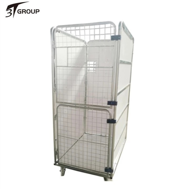 Collapsible wire mesh folding laundry trolley cage PRICE
